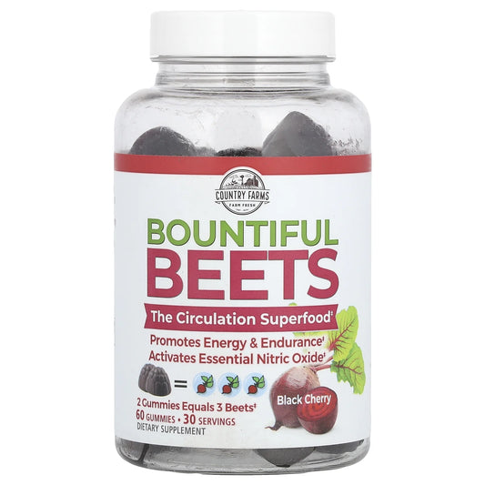 Bountiful Beets Gummies, Circulation Superfood, Nitric Oxide, Heart Health, Black Cherry Flavor, 60 Gummies