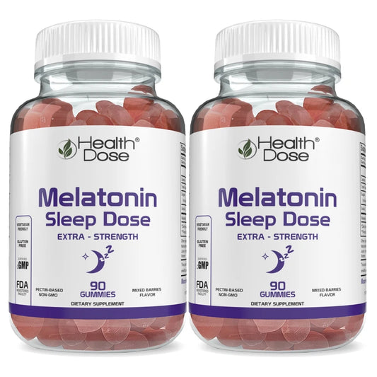 (2 Pack)  Melatonin 6 Mg Extra Strength Gummy, for Restful Sleep Supplements for Adult Mixed Berries Flavor 90 Gummies.